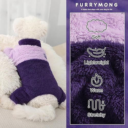 Miniatura 7 de Suéteres para perros pequeños y niñas, pijamas de otoño para perros de tamaño pequeño, pijama de forro polar de cuello alto macho y hembra, overol