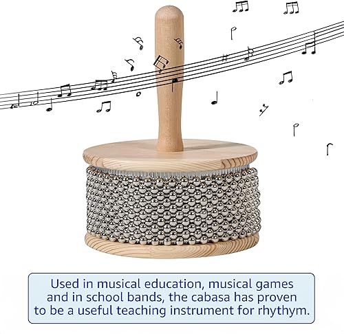 Miniatura 3 de Trademark Innovations Instrumentos de percusión latina de madera de 5,1 pulgadas Cabasa Instrumentos