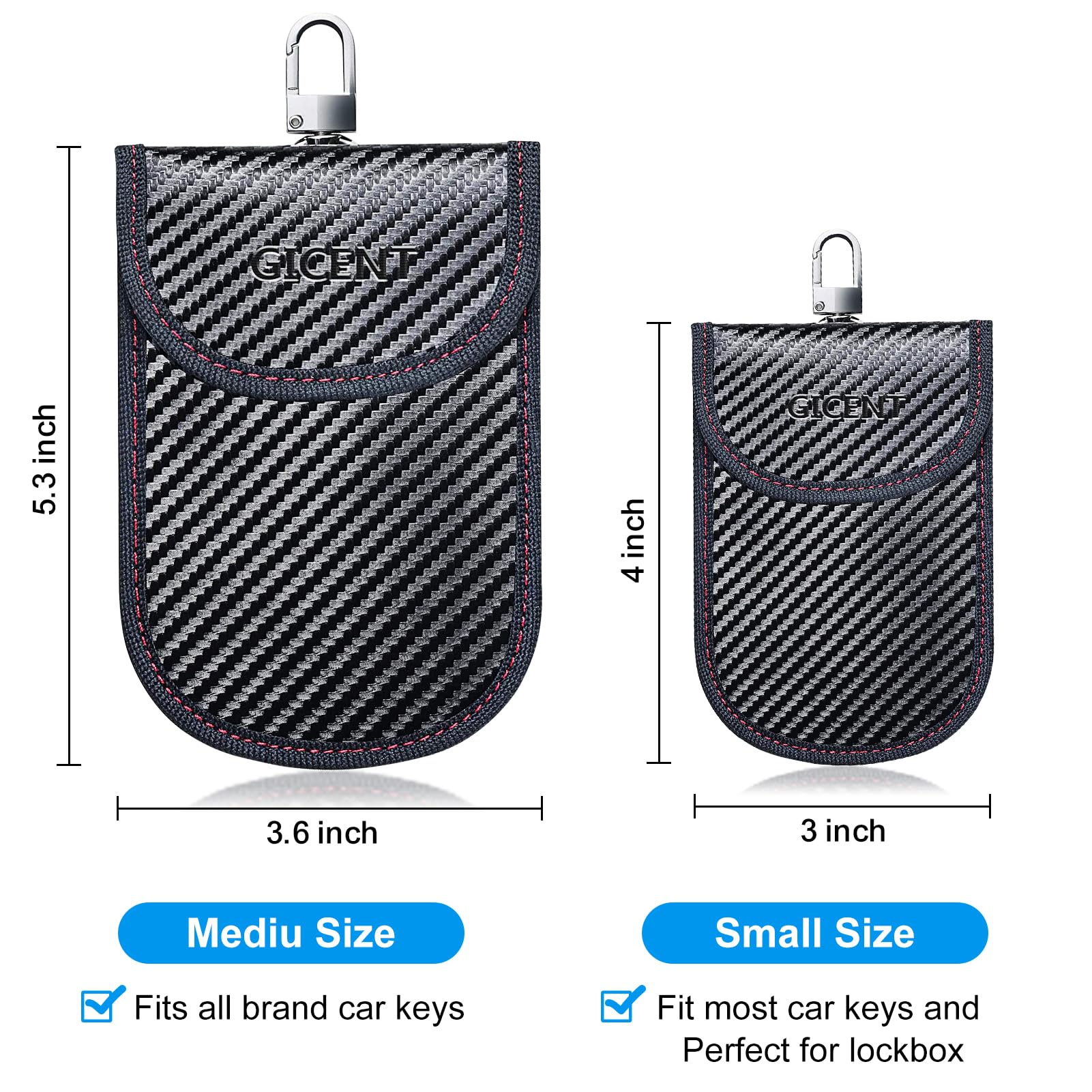 GICENT 2 Pack Anti Theft 3.6