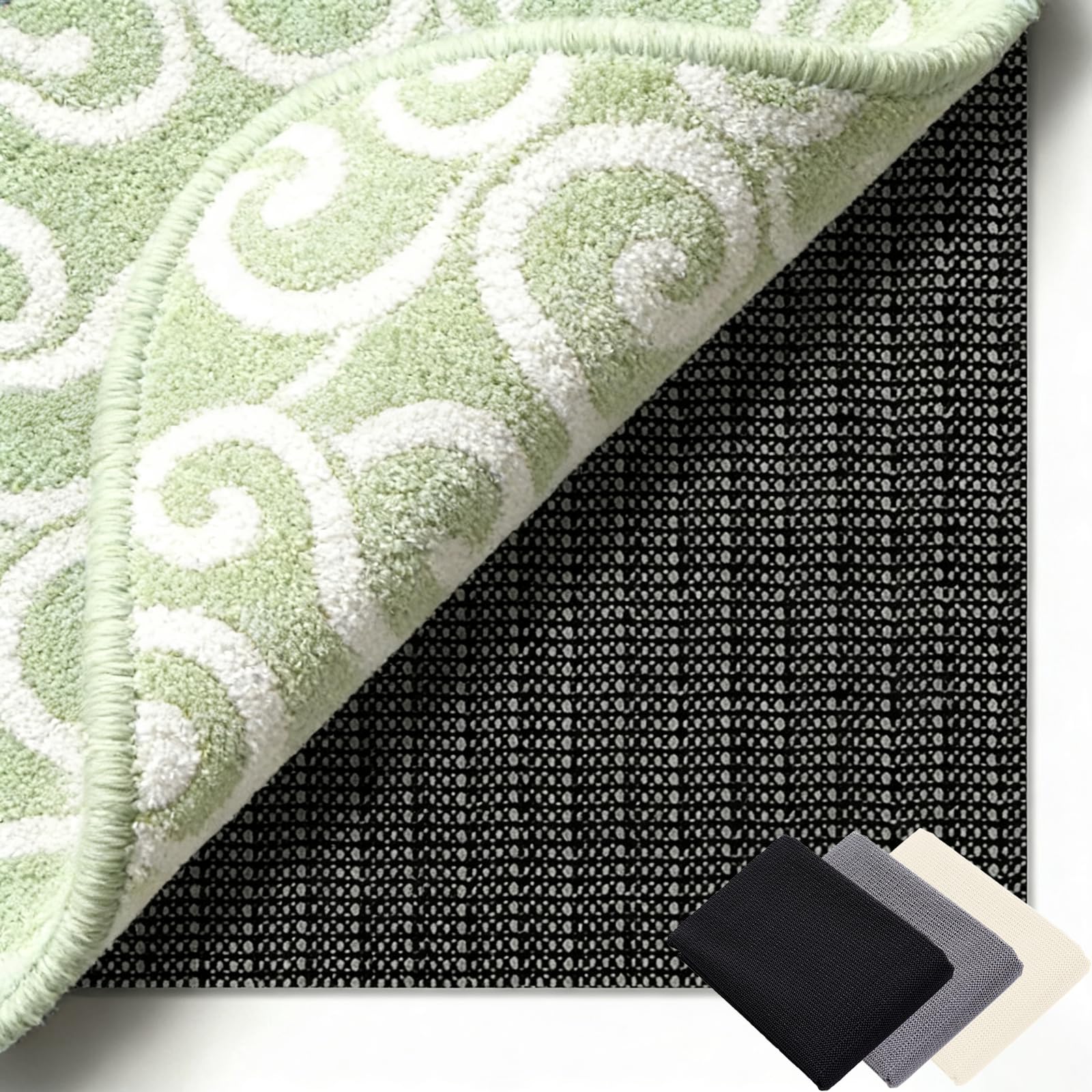 Tapis Antidérapant pour Tapi 170 x 300 cm Réutilisable et sans Odeur, Découpable, Lavable, Taille Personnalisable, Antidérapant Tapis Stopper pour Tous Types de Sols, Noir