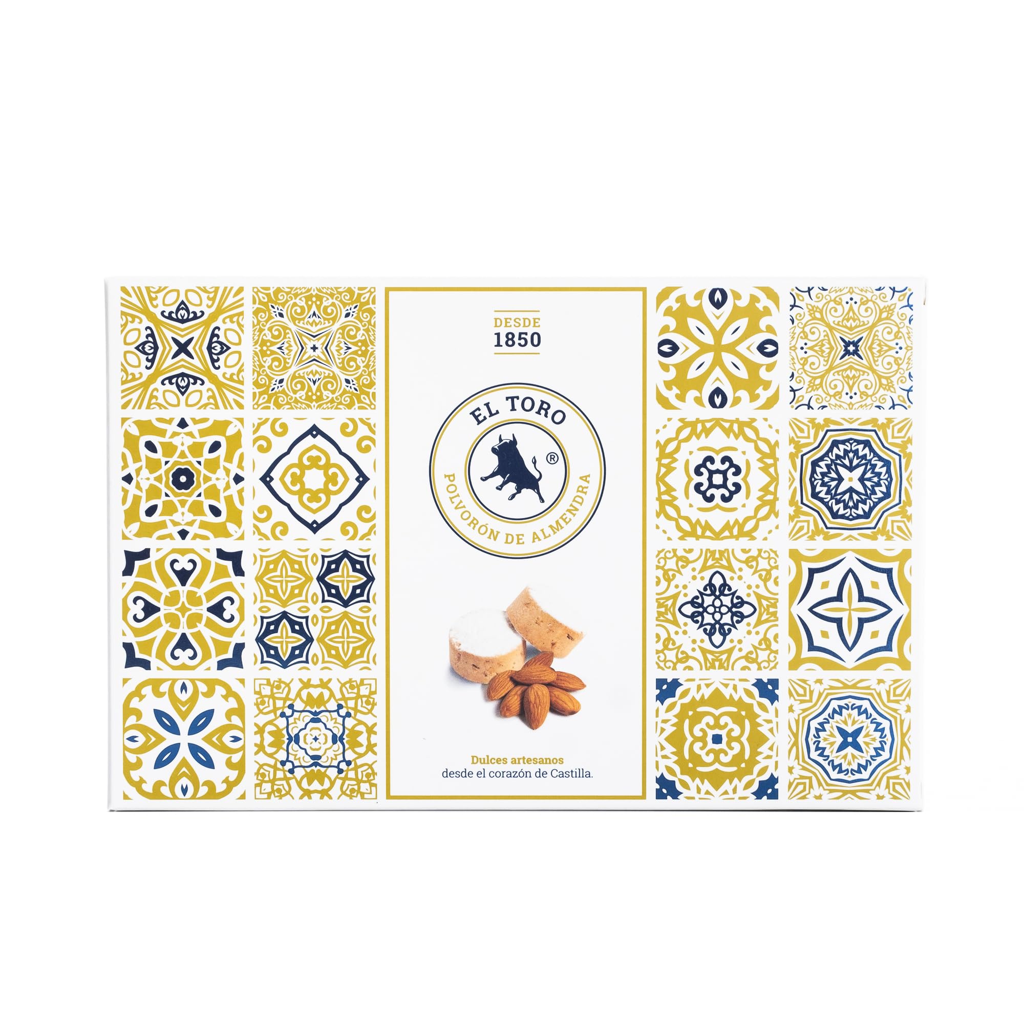 El Toro - Estuche de 350 gramos Polvorones el Toro almendras - Valladolid (Tordesillas) - Elaborados con almendras - Producto artesanal - dulces Navidad - receta tradicional