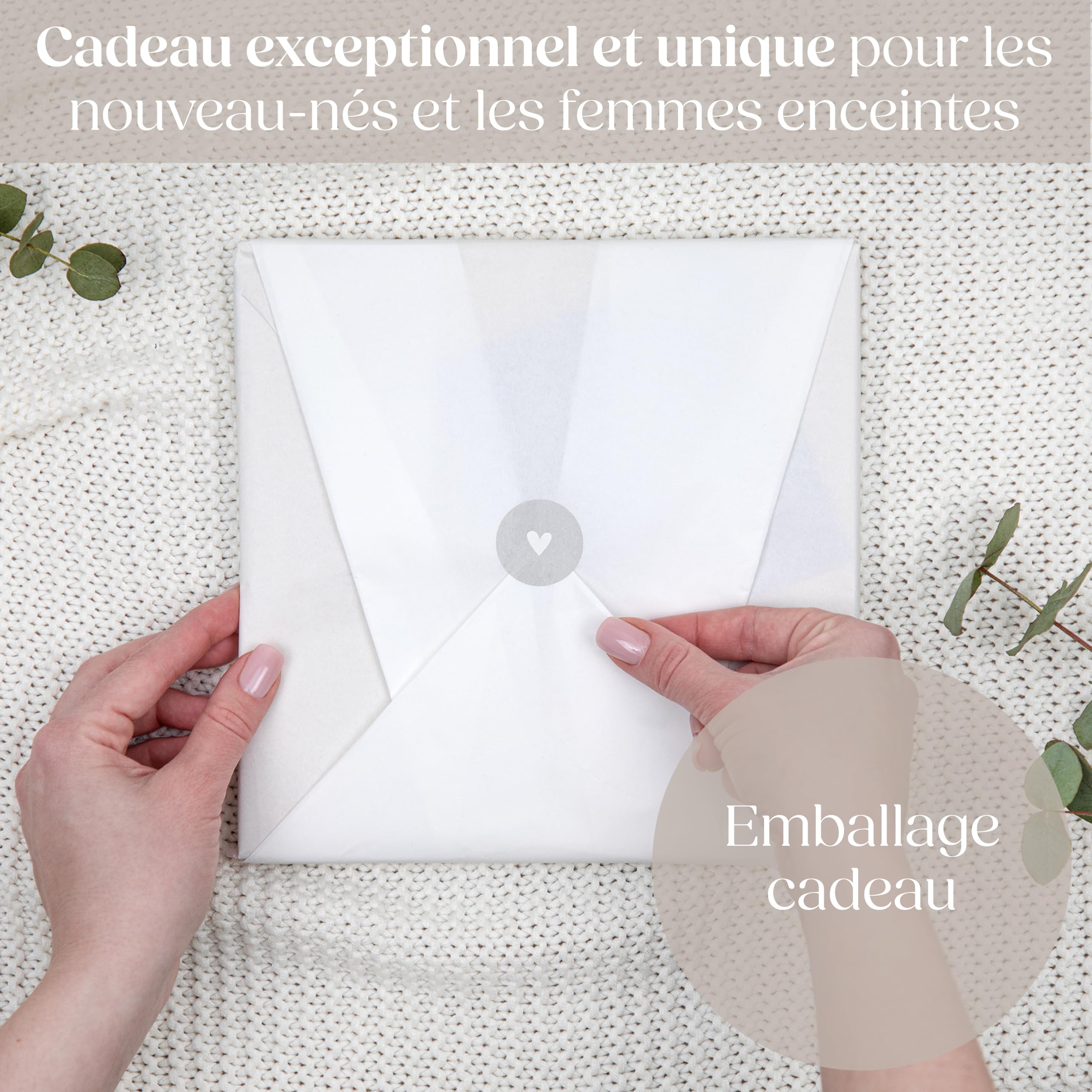 Wellode Livre de Naissance Bébé avec 76 Pages et Stickers Dorés - Album de Naissance et Livre Souvenir Bébé pour Coller des Photos et Écrire - Idéal Cadeau Naissance Fille et Garçon