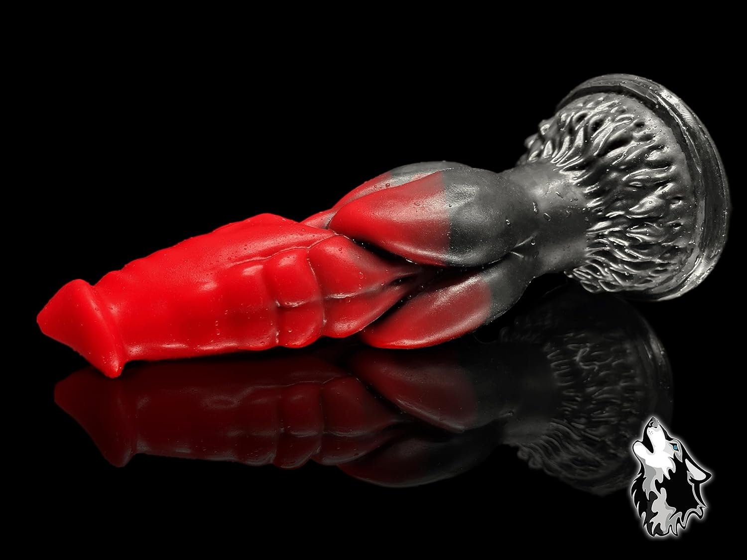 FlirtyDawg-Werewolf Jacob Color Red&Black with Suction Cup- Fantasy Platinum Silicone Monster Adult Sex Toy- Made in USA- Handcraft with Love (7 inch)