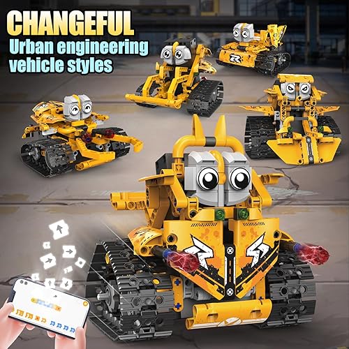 Miniatura 6 de Kit de construcción de robot STEM para niños de 8 a 16 años, 5 en 1 con aplicación y control remoto, 269 piezas de bloques de construcción de