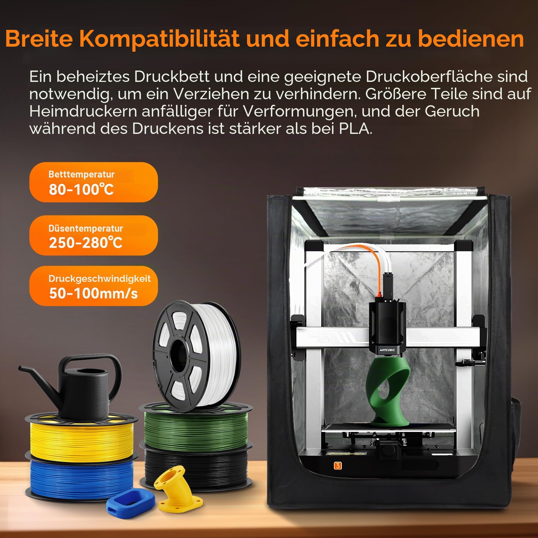 TECBEARS ABS Filament 1.75mm 4KG Schwarz+Weiß, 3D Drucker Filament für Anti-Warping, Hochschlagfestes, Hoch Temperaturbeständiges, Maßgenauigkeit +/-0,03mm, 1kg pro Spule, 4 Rollen