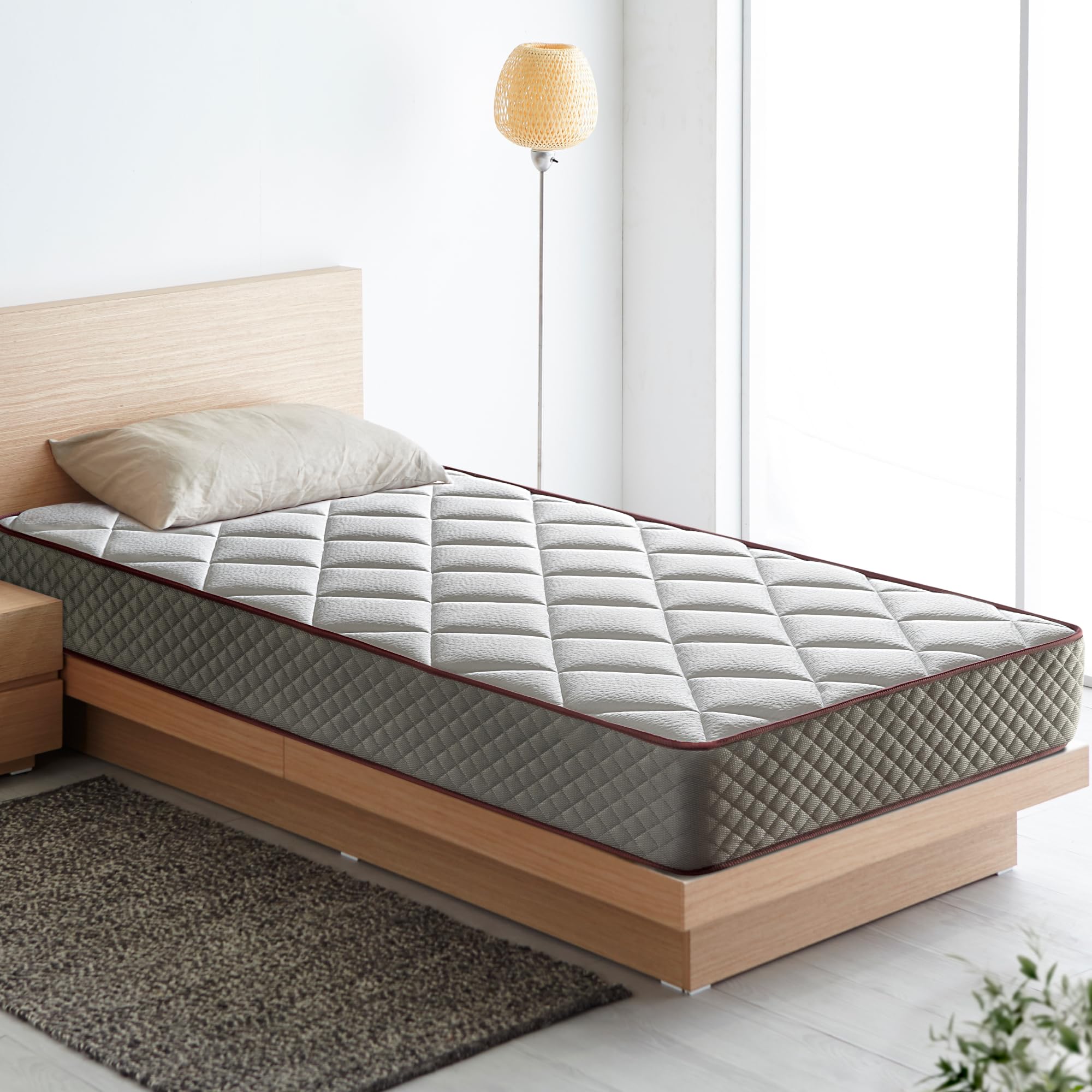 LUXIABED Matelas 90X190 cm Mousse à Mémoire Double Face Hiver/Été Ferme Moyenne Memorysens. Adaptable, Hygiénique et Respirante. Simple Couleur Gris. Modèle Elixir Épaisseur 14 cm