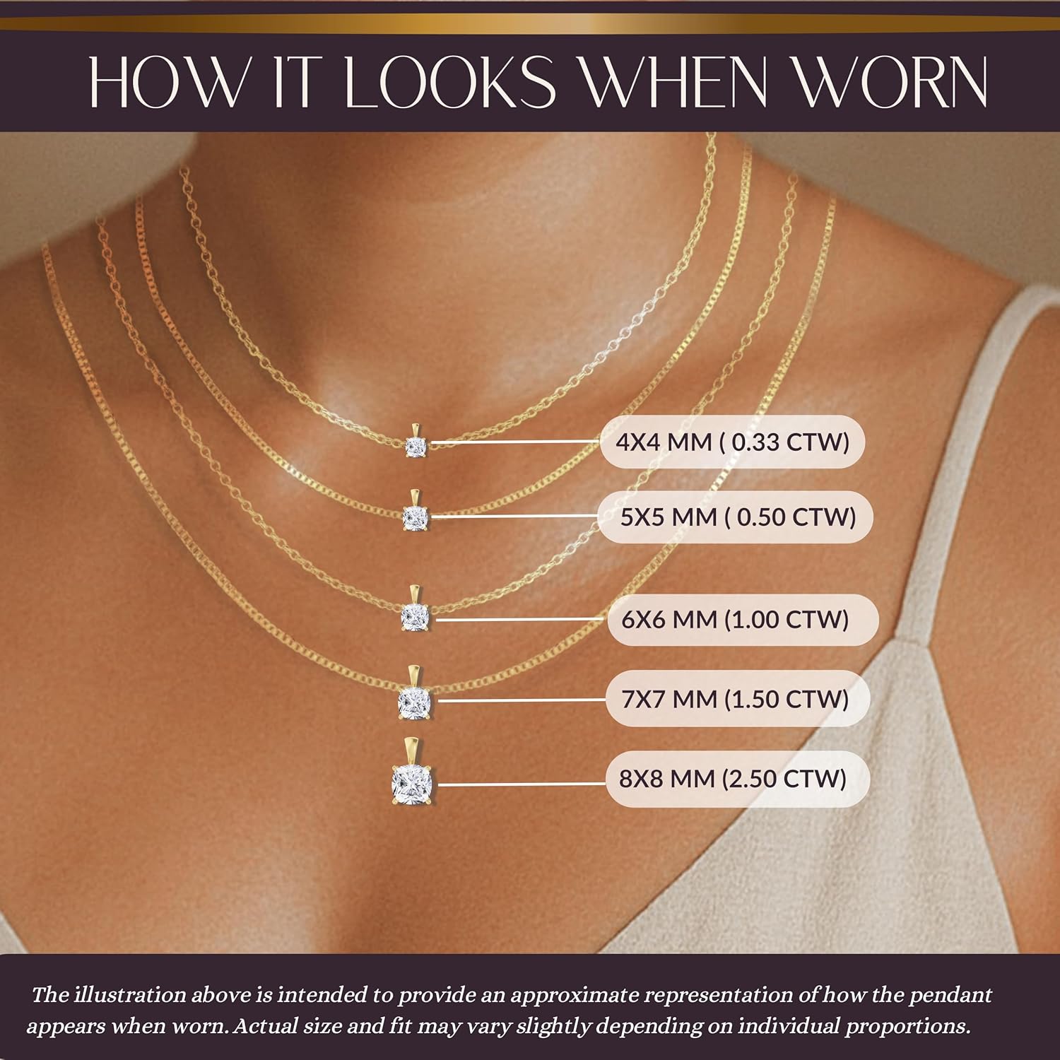 14K Solid White or Yellow Gold Lab Grown Moissanite Solitaire Pendant Necklace | Solid Bail | Round, Oval, Pear, Cushion, Emerald Cut | Pendant Only |Luxury Gift, Birthday, Anniversary, Mothers Day - Image 3