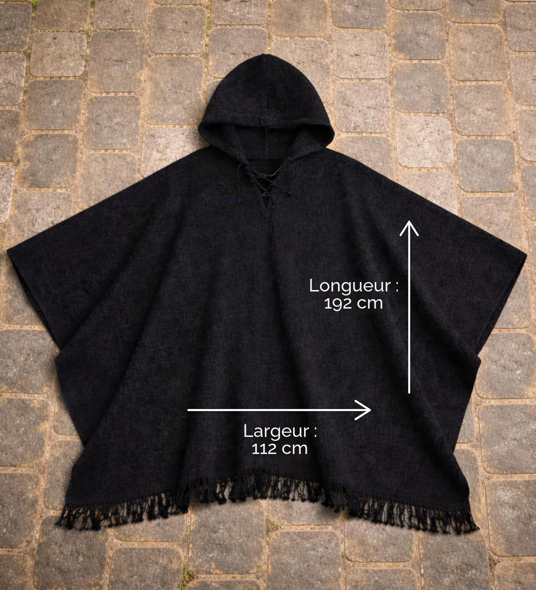 Gamboa Alpaga Poncho Homme à Capuche Mexicain Cape Manteau Lain Automne Hiver