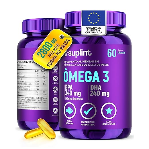 Ômega 3 1450 mg por Cápsula com Vitamina E | EPA & DHA de Óleo de Salmão | 60 Cápsulas