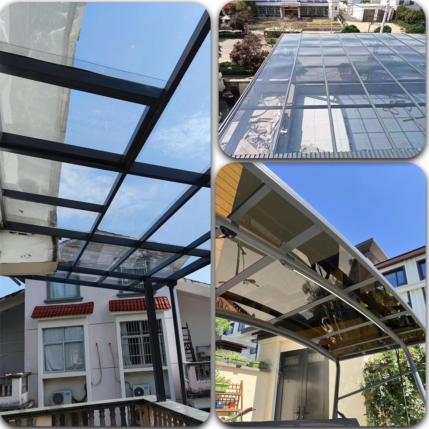 Thalassa 0.8×15m Placas de Policarbonato Planchas Protección UV Paneles de Techo Transparente metacrilato fáciles de Cortar Solarios y Cerramientos Paneles de Repuesto Protección de Alta Resistencia