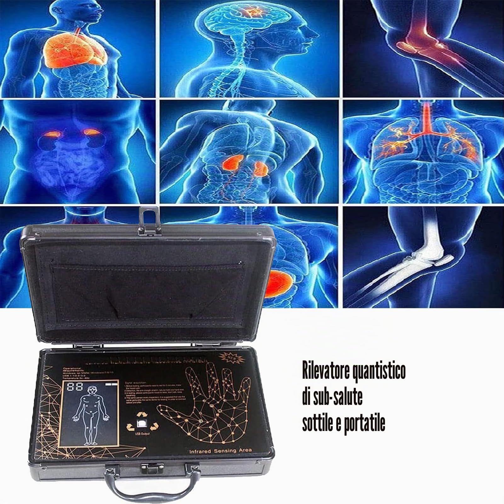 Analizzatore Magnetico Portatile di Risonanza Quantistica, con Risonanza Magnetica, Analizzatore di Terapie Quantistiche, per Analisi della Salute, 53 Rapporti, Bio Risonanzas Macchina