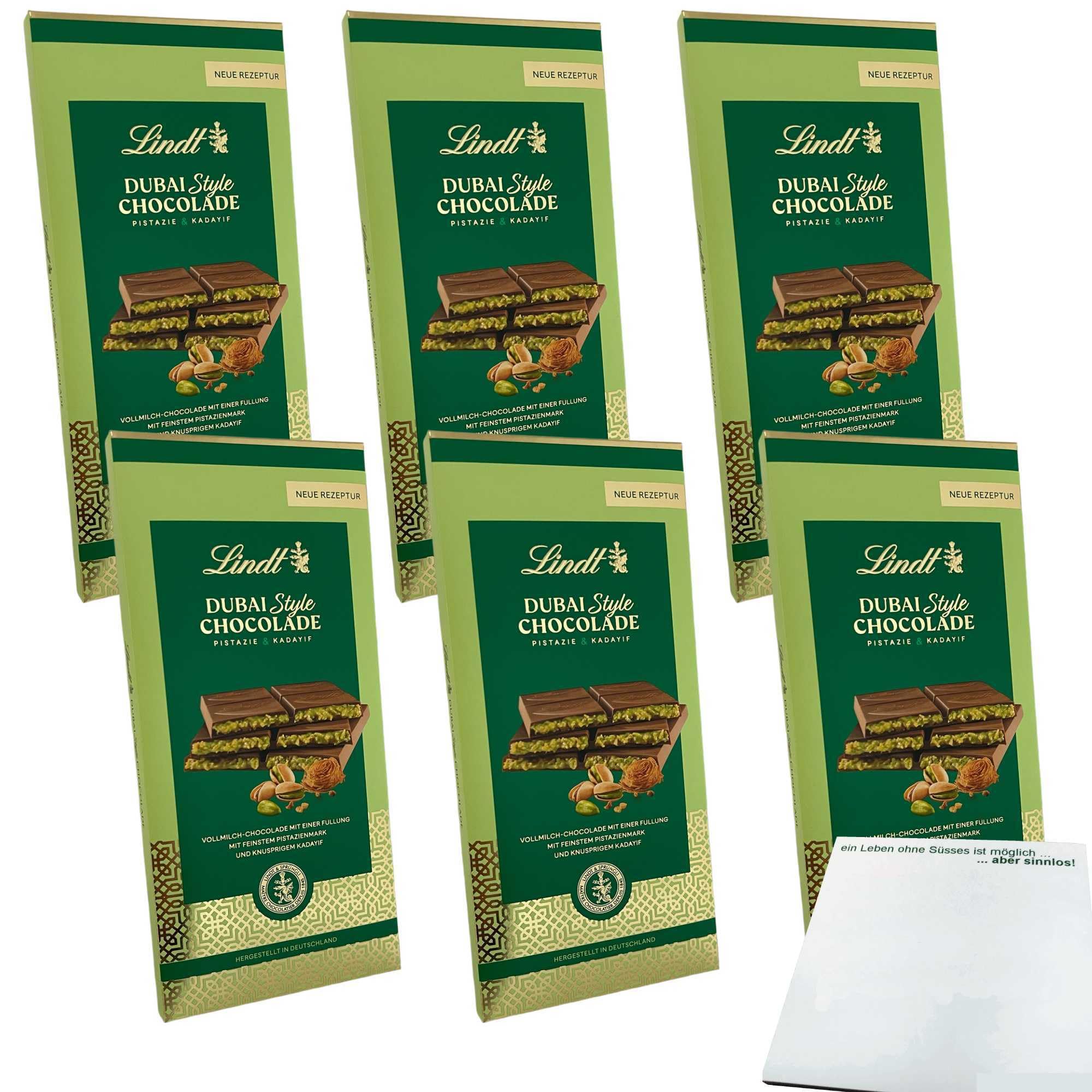 usy Lot de 6 boîtes de 145 g pour Lindt Dubai style chocolat + bloc usy