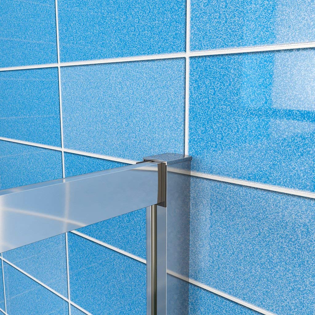 185 cm Box Doccia Semicircolare Porte Scorrevoli Vetro Temperato 6 mm Trasparente Anticalcare Telaio Cromato Lucido 80x80 cm