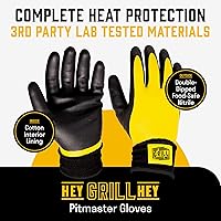 Vista 6 de Hey Grill Hey Guantes de Pitmaster Guantes para Barbacoa Protección contra el calor hasta 500°F o 260°C Alta resistencia a altas temperaturas