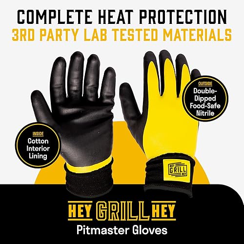 Miniatura 6 de Hey Grill Hey Guantes Pitmaster  Guantes de barbacoa  Protección contra el calor hasta 500 F o 500.0 F  Resistencia a altas temperaturas  Guantes