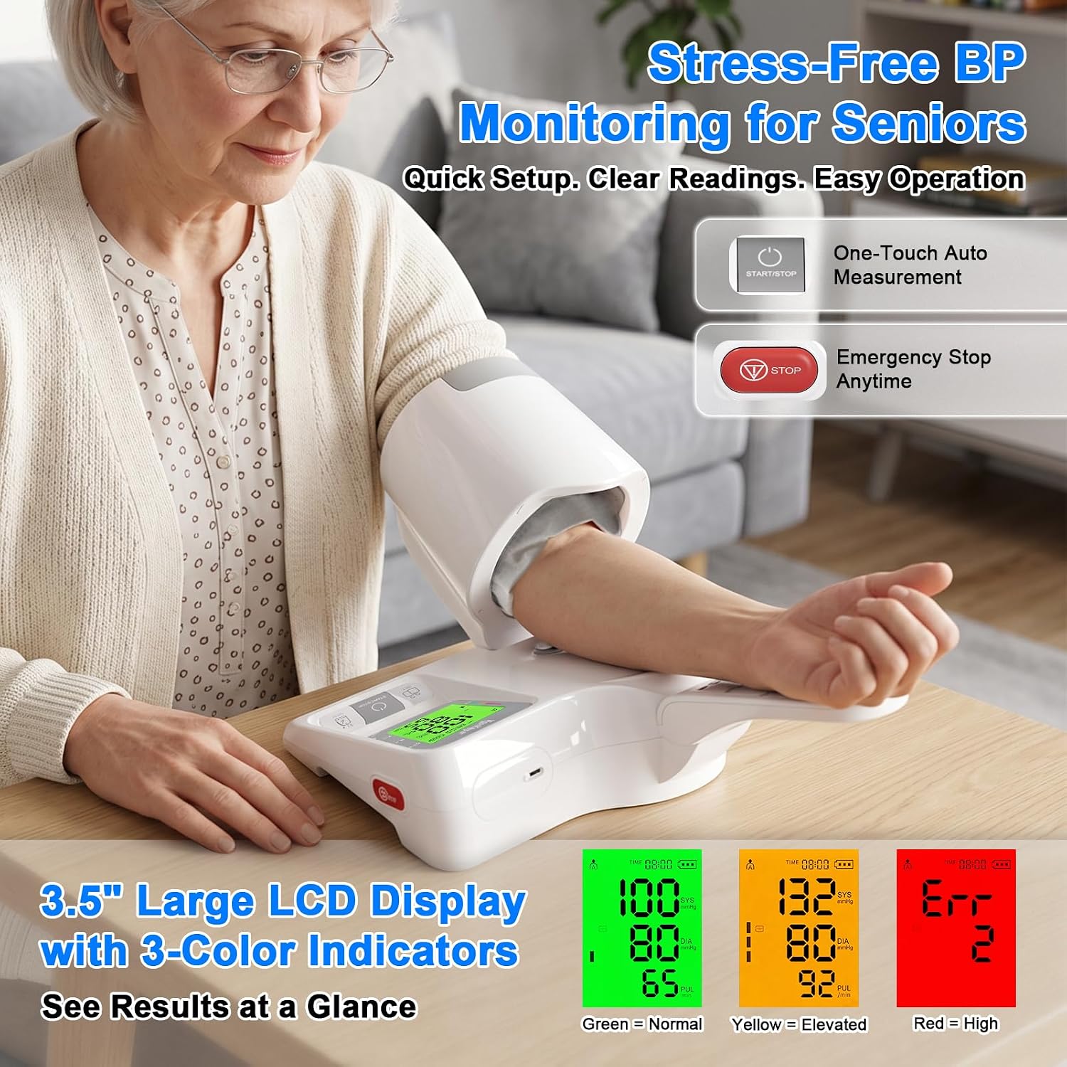 No-Wrap Blood Pressure Monitor, One-Touch Auto-Fit, Hospital-Grade Accuracy