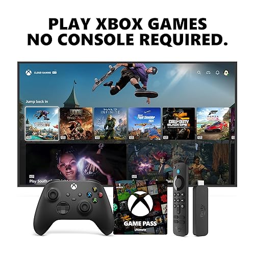 Miniatura 12 de Xbox Wireless Controller (2025) Carbon Black + Fire TV Stick 4K Max Game Pass Ultimate 1 Month - Gaming Bundle, Windows, Mobile & Smart TVs Negro