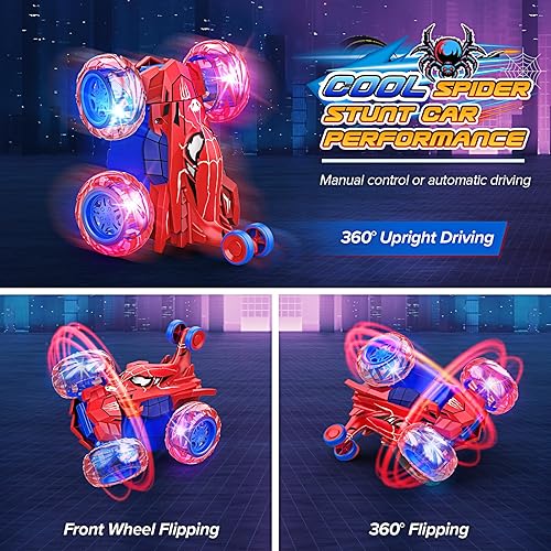 Miniatura 2 de Coches de control remoto para niños de 3, 4, 5, 6, 7, 8, 9, 10 años, 360, volteos, 4WD, control remoto, juguetes para interiores y exteriores, todo