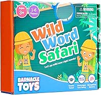 Vista 1 de Barnacle Toys Wild Word Safari - CVC Sight Word Reading Games, Primary Phonics Flash Card Alternatives for Kids, Learning Activities/Resources and a