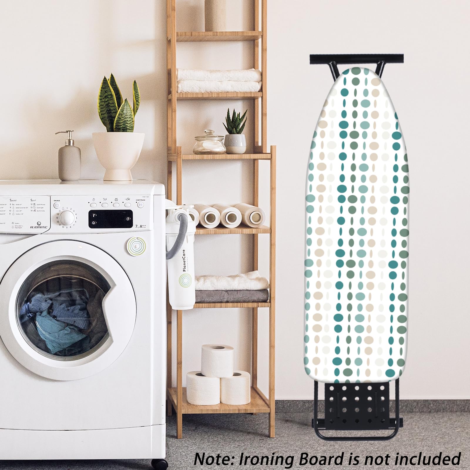 BNDX Funda para tabla de planchar extra ancha, tamaño estándar de 18 x 49 pulgadas, acolchado extragrueso y duradero, tamaño completo, resistente al calor y a las manchas, ajuste de cordón mejorado,