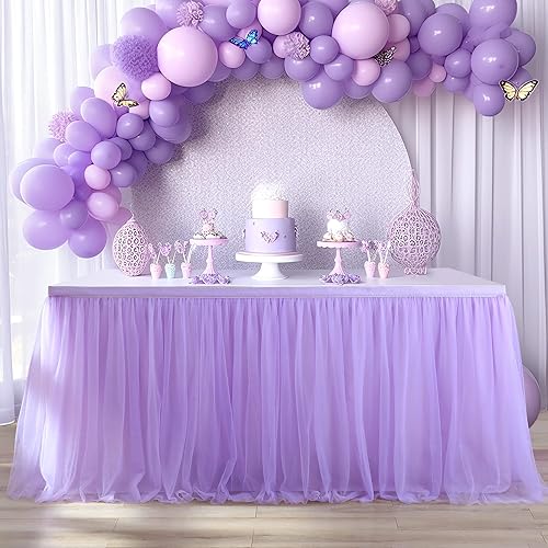 Miniatura 62 de Suppromo - Falda de mesa con tutú de calidad superior, con 3 capas de malla, plisada, de tul, para fiestas, bodas, baby shower, fiestas de Rosa