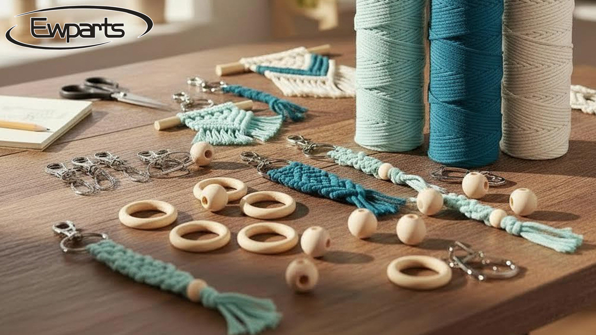 UHAPEER Kit macramè fai da te, kit di corda macramè da 656 piedi per principianti adulti con istruzioni, kit da appendere alla parete, per decorare la casa,con anelli in legno, bastoncini di