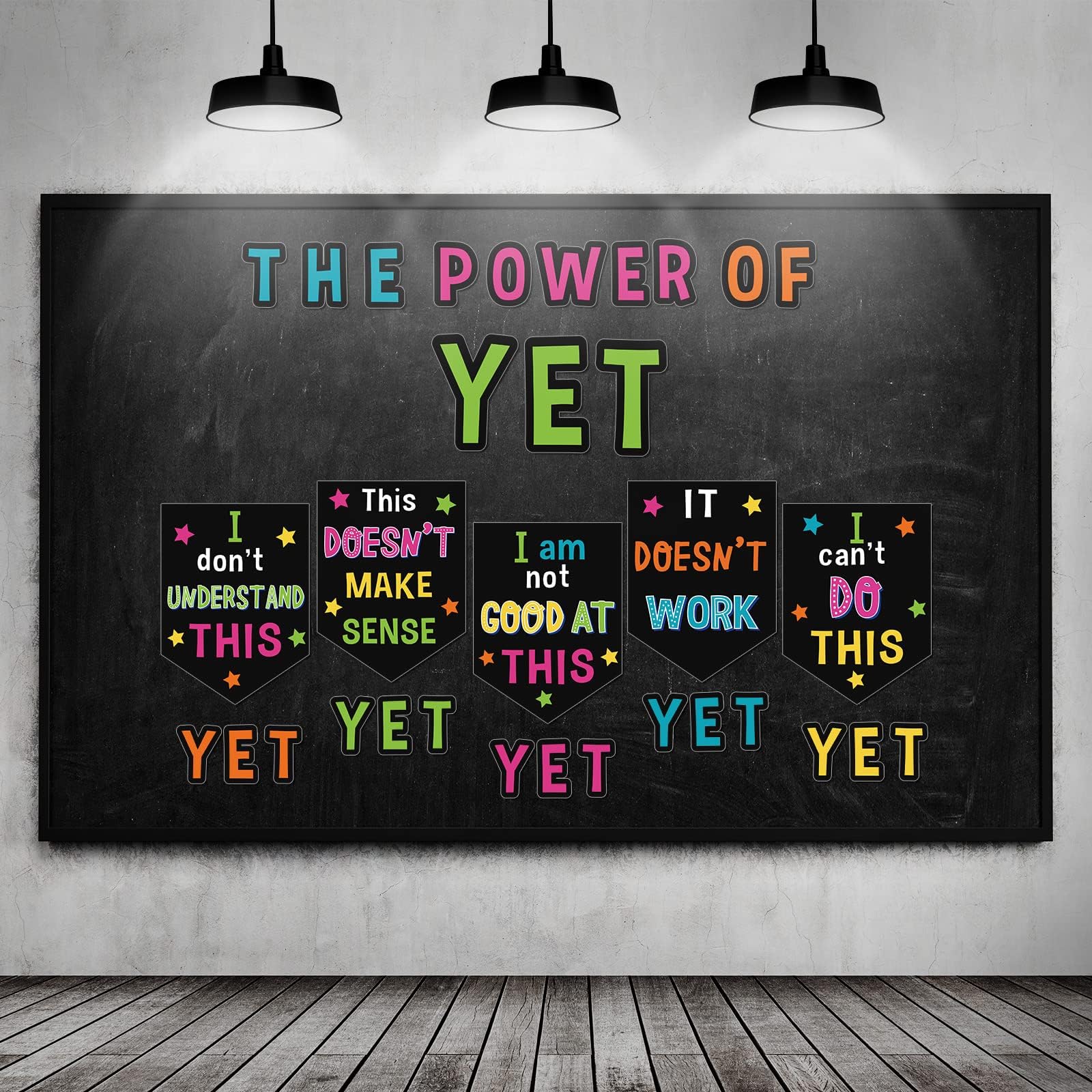 23 Pieces Growth Mindset Posters Set Classroom Motivational Posters Bulletin Board Inspirational Classroom Poster The Power of Yet Banner Wall Classroom Teacher Student School Decoration