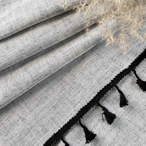 Miniatura 2 de Cortinas bohemias de cocina con borlas de 36 pulgadas de largo, modernas, de lino y algodón, cortinas cortas para baño, ventana pequeña, estilo