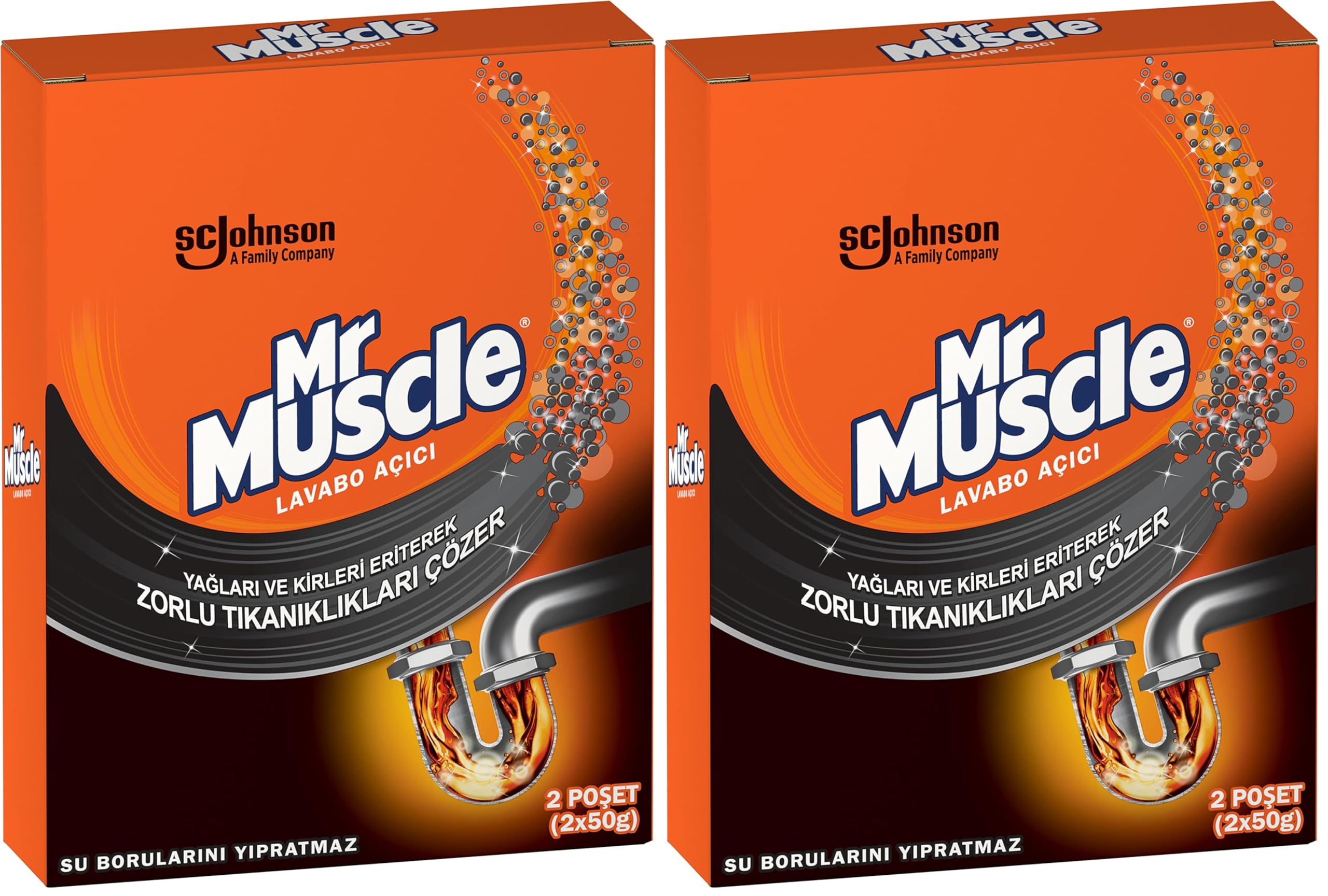 Mr Muscle Yağları ve Kirleri Eriten Lavabo Açıcı Granül (2 x 50 g) (2 paketi)