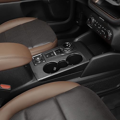 Miniatura 6 de Linskip Cubierta del panel de cambio de marchas compatible con Ford Bronco Sport 2025, 2024, 2023, 2022 2021, cubierta decorativa para portavasos