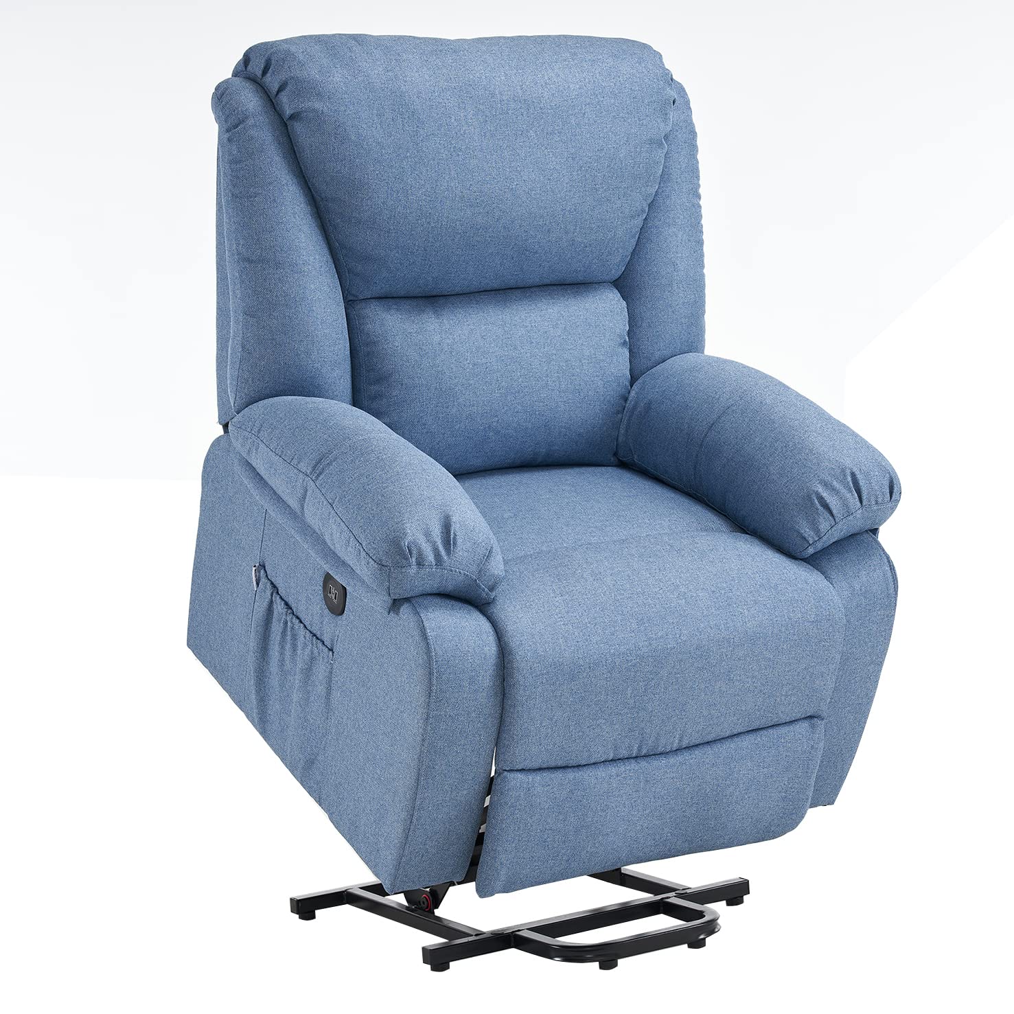 ECODE® Sillon de Relax Reclinable Levantapersonas - Sillón Electrico con Masaje y Calor Lumbar - Sillones Electricos Stressless Ideales para Personas Mayores - Sillonrelax (Azul)