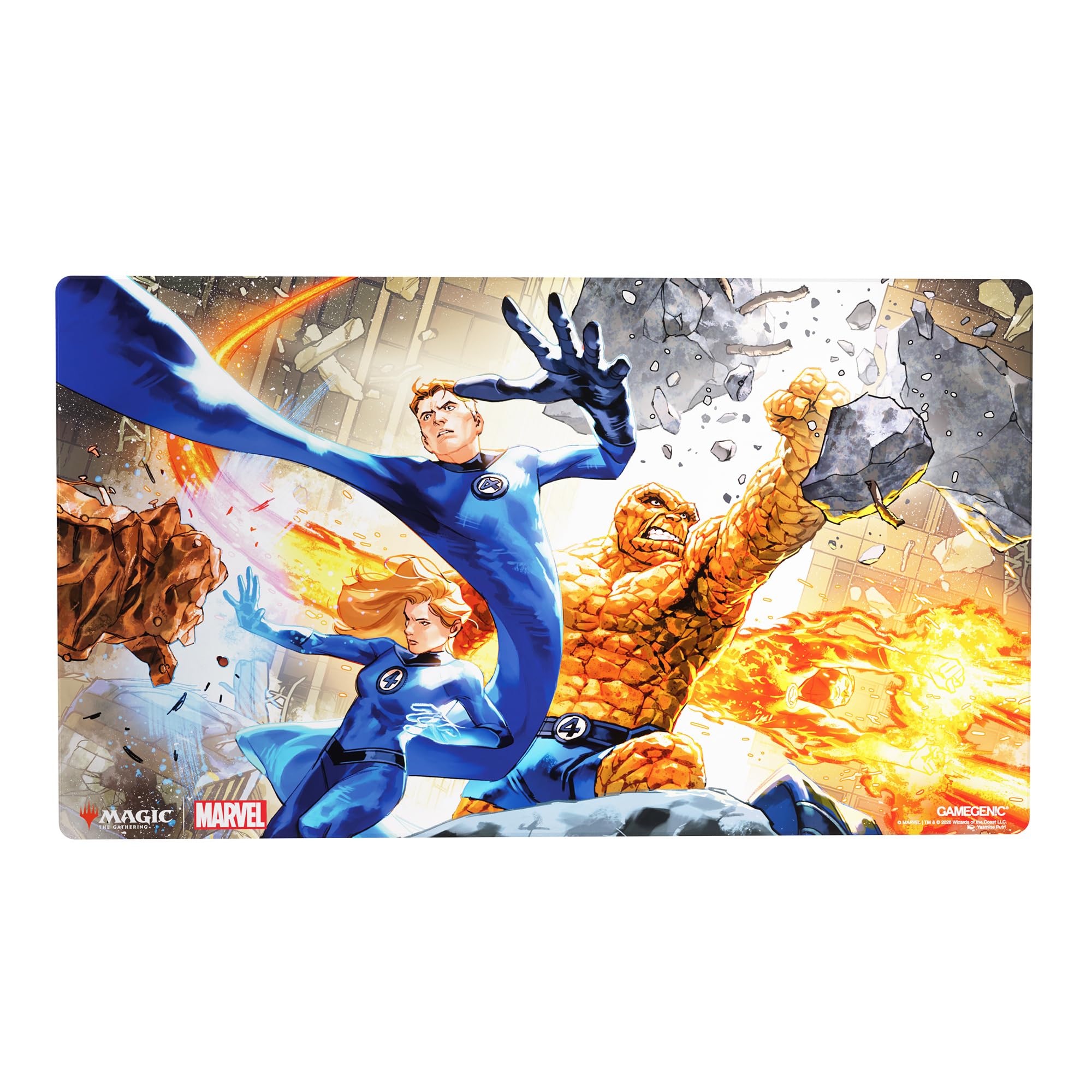 Gamegenic | Magic: The Gathering | Marvel Super Heroes Shiny Playmat - The Fantastic Four | Trading Card Game Accessory | Ages 13+