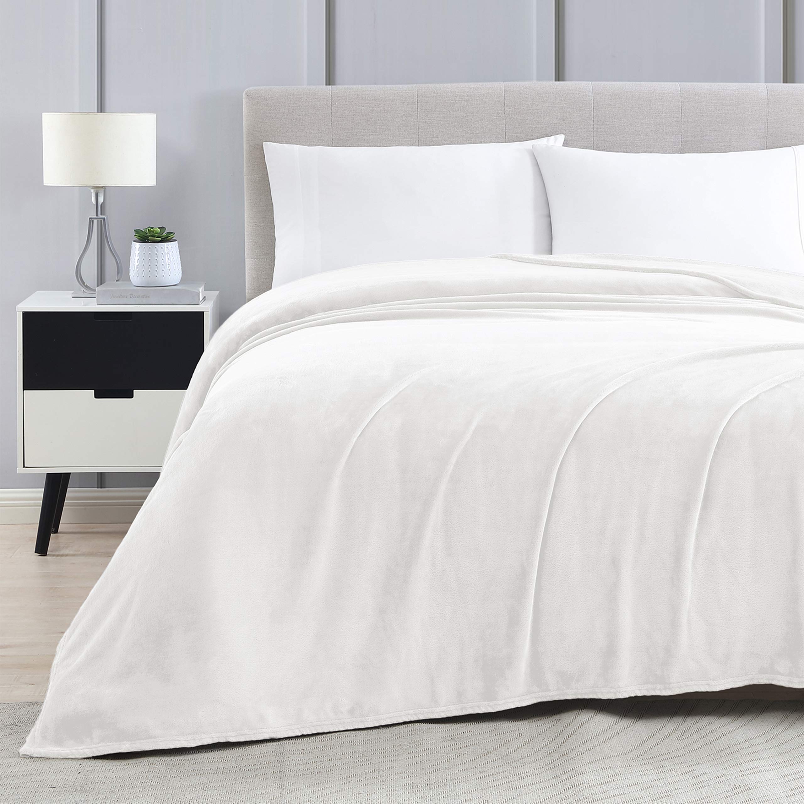 Fleece Blanket White Bed Blanket Love's Cabin Flannel Fleece