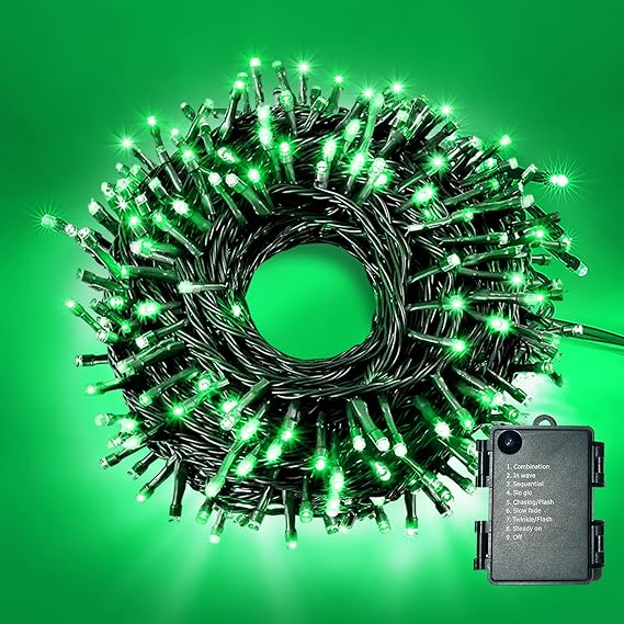 Calm Green 1 Pack Each 16.4ft 60 LED Battery Operated Christmas Tree