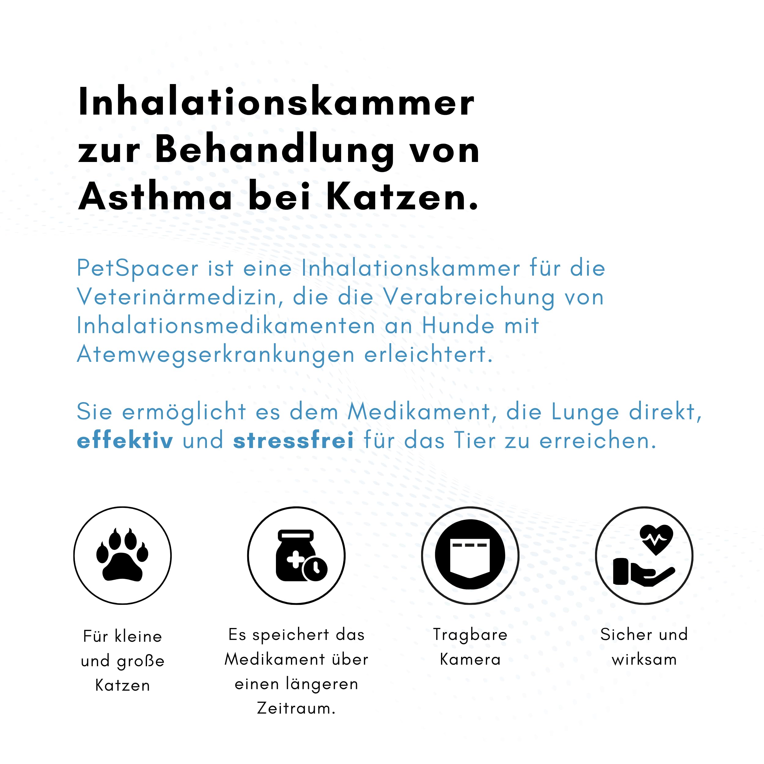 Inhalationsgerät Katze mit InhalationsMaske S M | Tragbarer Inhalator | Geeignet für Asthmaspray und Bronchitis bei Haustieren; nasale und orale Anwendung mit universeller Kompatibilität.