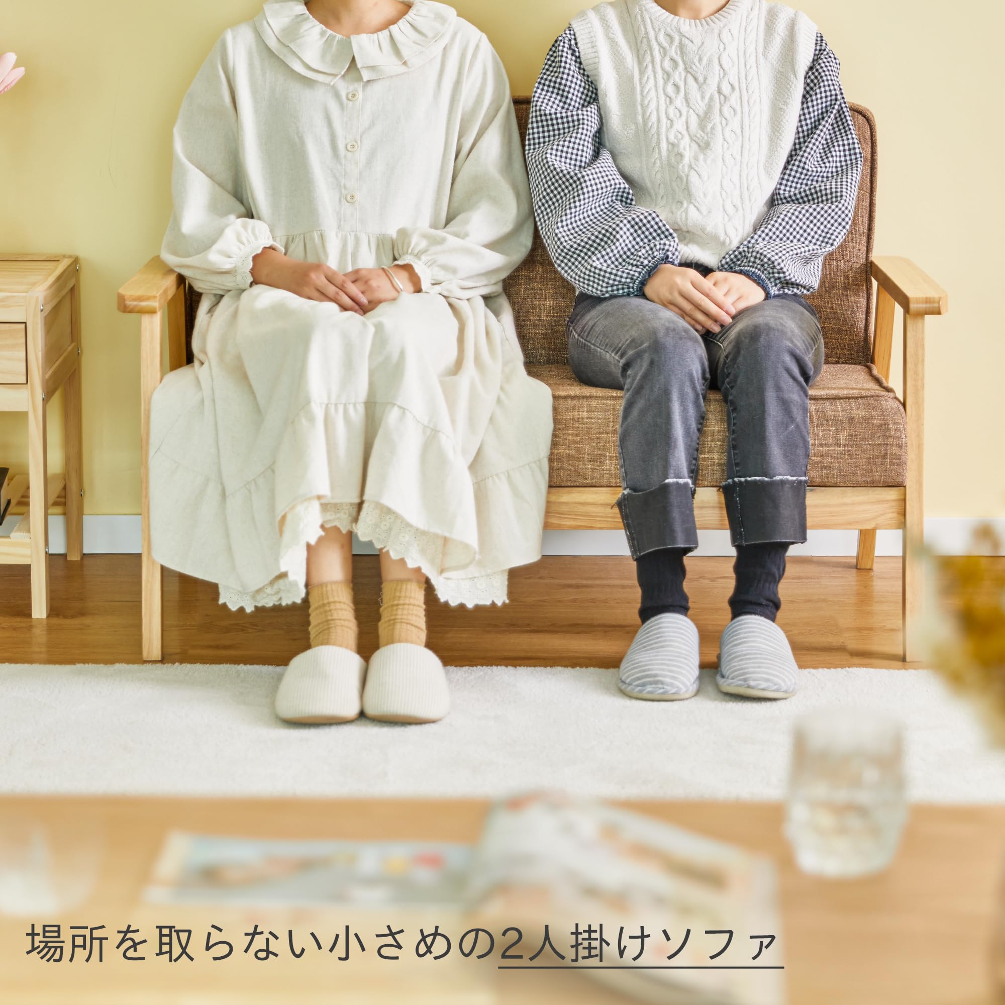 Amazon｜lifesia ソファ カウチ ソファー 2人掛け ファブリック 肘付き