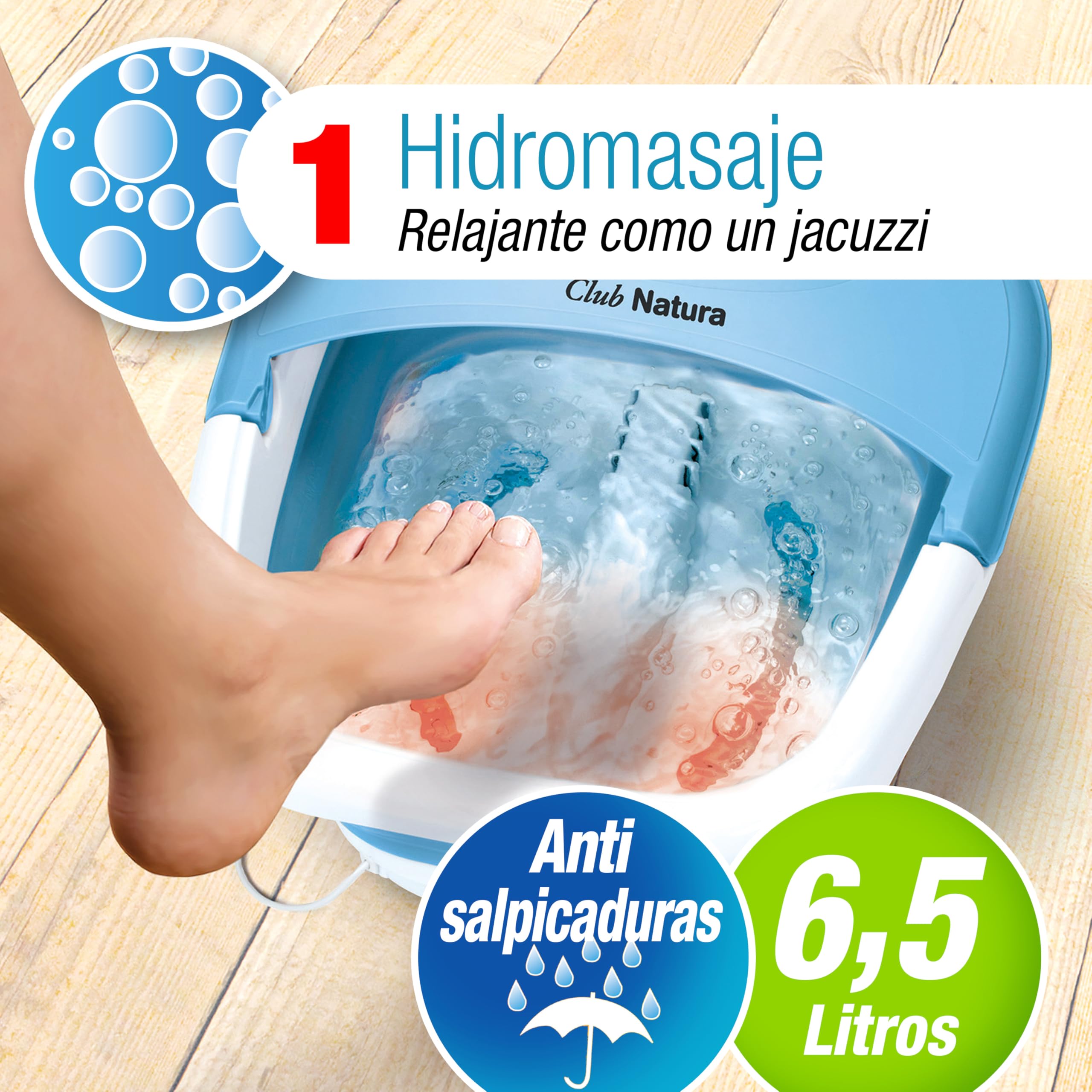 Spa de Pies/Piernas Plegable con Hidromasaje e Infrarrojos. Hidromasajeador plantar plegable: pediluvio eléctrico 450W Masaje de Vibración + Burbujas de aire + Infrarrojos y Calor. Plegado sólo 9,5 cm