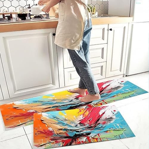 Alfombra de cocina geométrica abstracta con diseño de arte antideslizante para cocina, tapete de pasillo