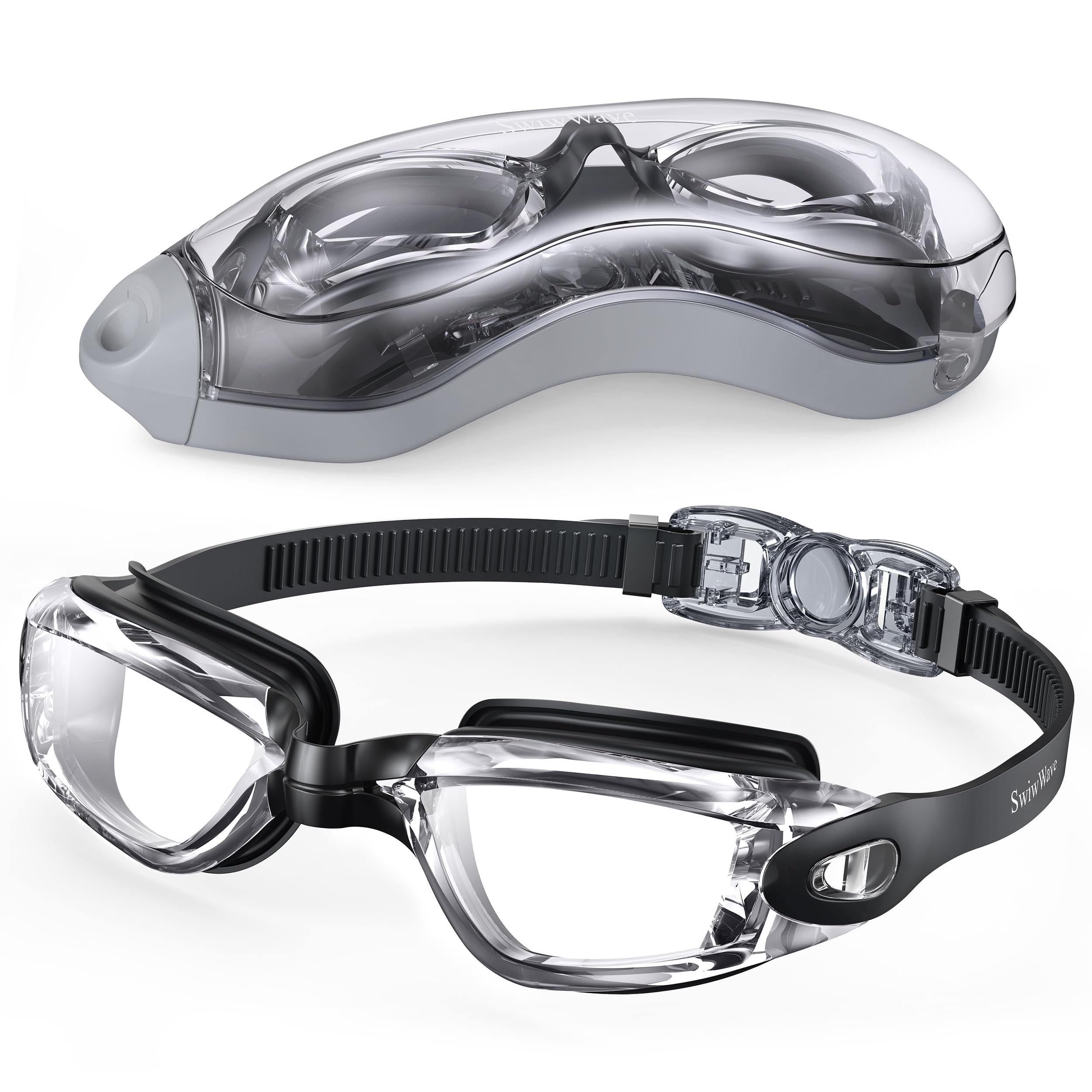 SwiwWave Swimming Goggles for Adult Youth, No Leaking with Storage Case
