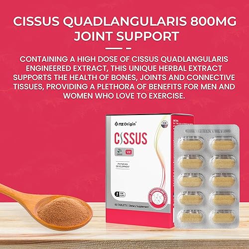 Miniatura 6 de NZ Origin Cissus Quadrangularis Suplemento de extracto de hierbas tradicionales de 800 mg  Fórmula sin OMG y sin gluten  60 cápsulas