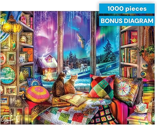 Vista 6 de Buffalo Games - Aimee Stewart - Rincón de lectura de invierno - Rompecabezas de 1000 piezas para adultos - Rompecabezas desafiante perfecto
