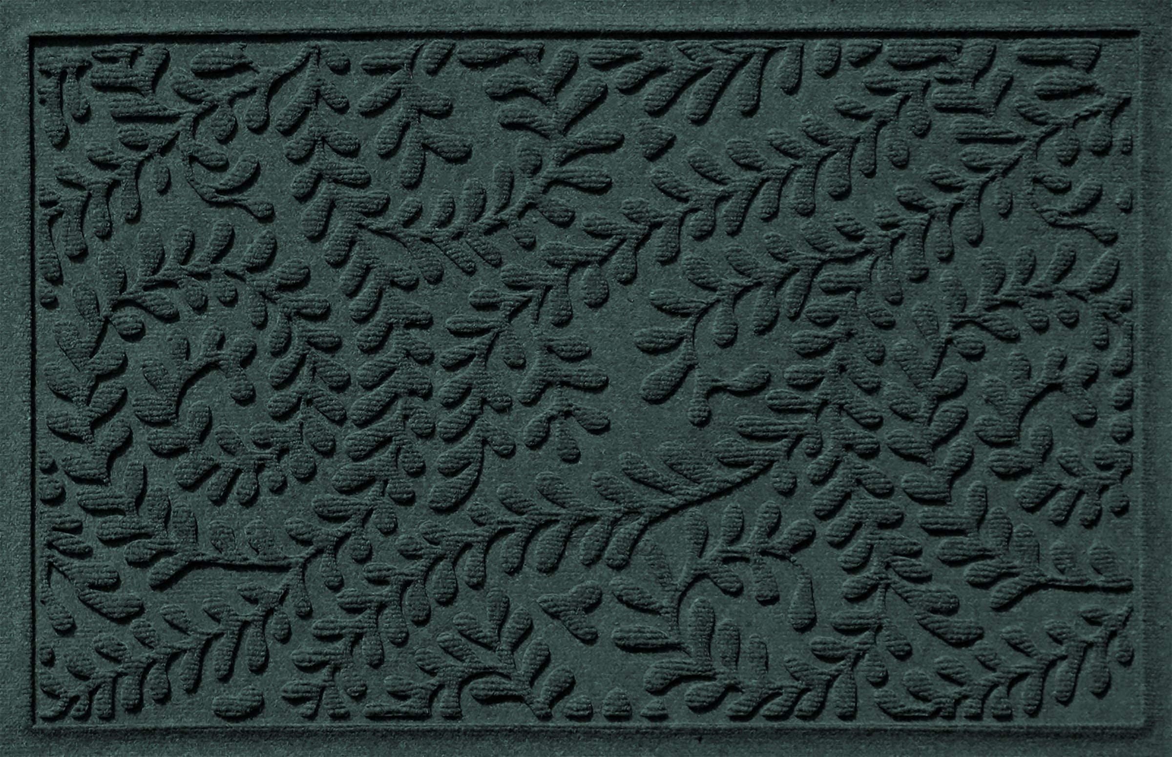 WaterHog Indoor/Outdoor Door Mat, 2' x 3', Made in USA, Durable & Skid-Resistant Front Door Rug, Decorative, Water-Trapping & Heavy-Duty Entryway Floor Mat For Your Home, Boxwood Collection, Evergreen