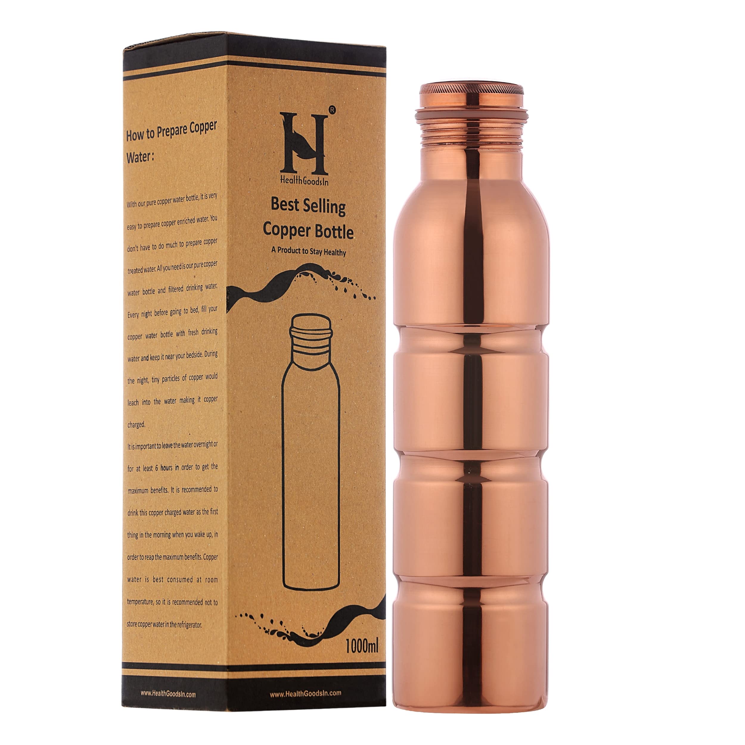 Amazon.com: Seamless Pure Copper Water Bottle UNLINED, UNCOATED