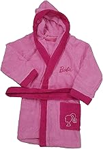 hermet Accappatoio Barbie ricamato in spugna con cappuccio Rosa e fucsia per bambine e ragazze (3/4 anni)