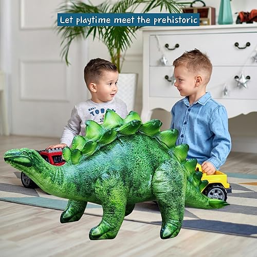 Miniatura 4 de Inflable Stegosaurus, 46 pulgadas de largo, Multicolor