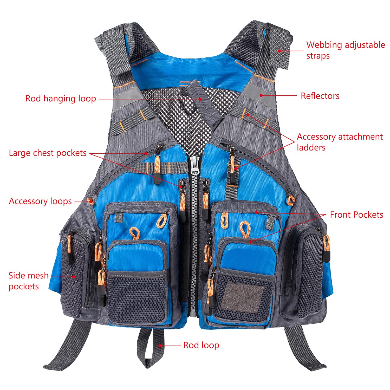 kayaking; or; trout; tops; bass; fly; primes; outdoor; vest; waistcoats; boys; father's; gift; mesh; fishing; youth; women; for; men; hunting