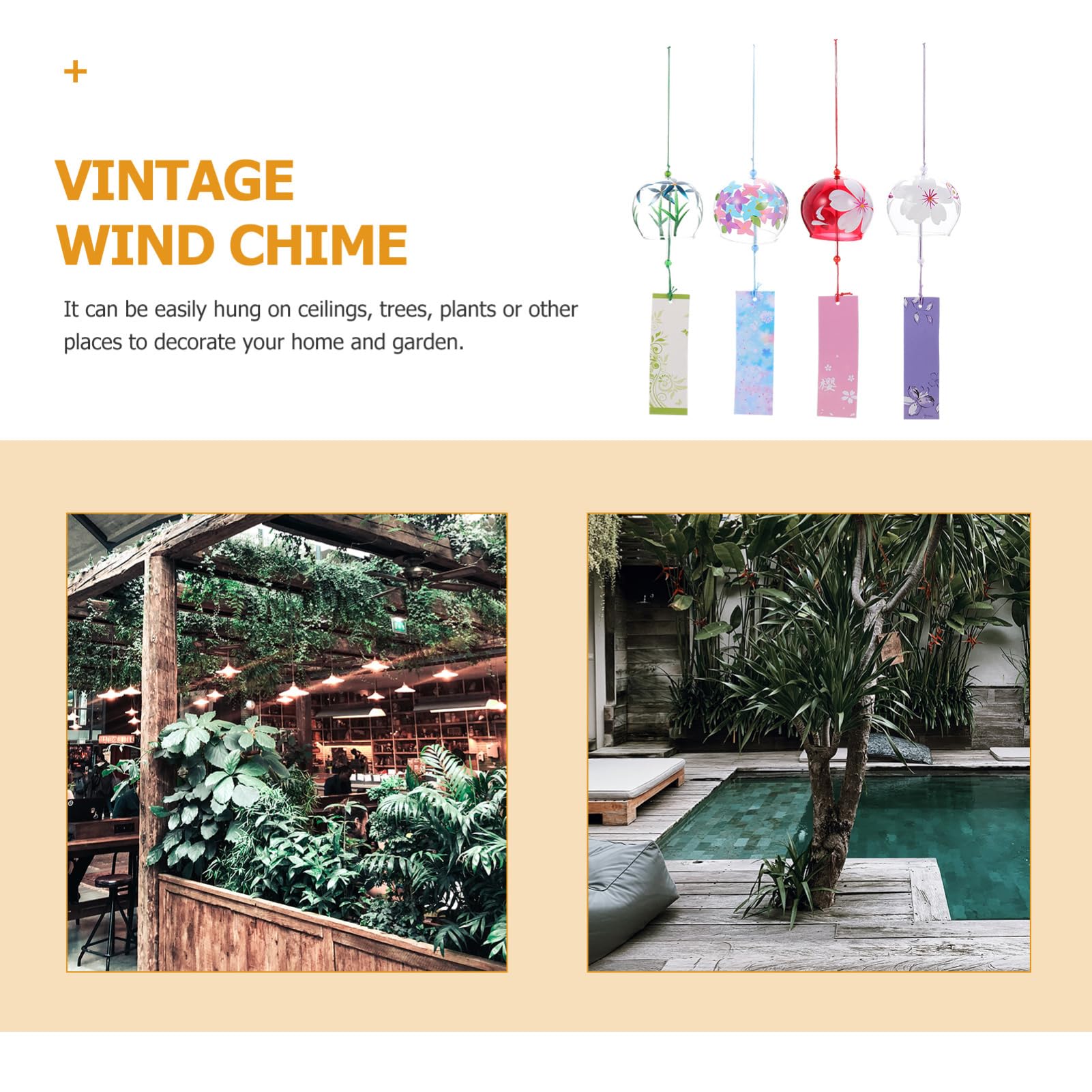 4 Pezzi Campanelli a Vento in Vetro Colorato Trasparente, Decorazioni da Giardino Creative e Resistenti per Casa e Prato Design Semplice e Raffinato