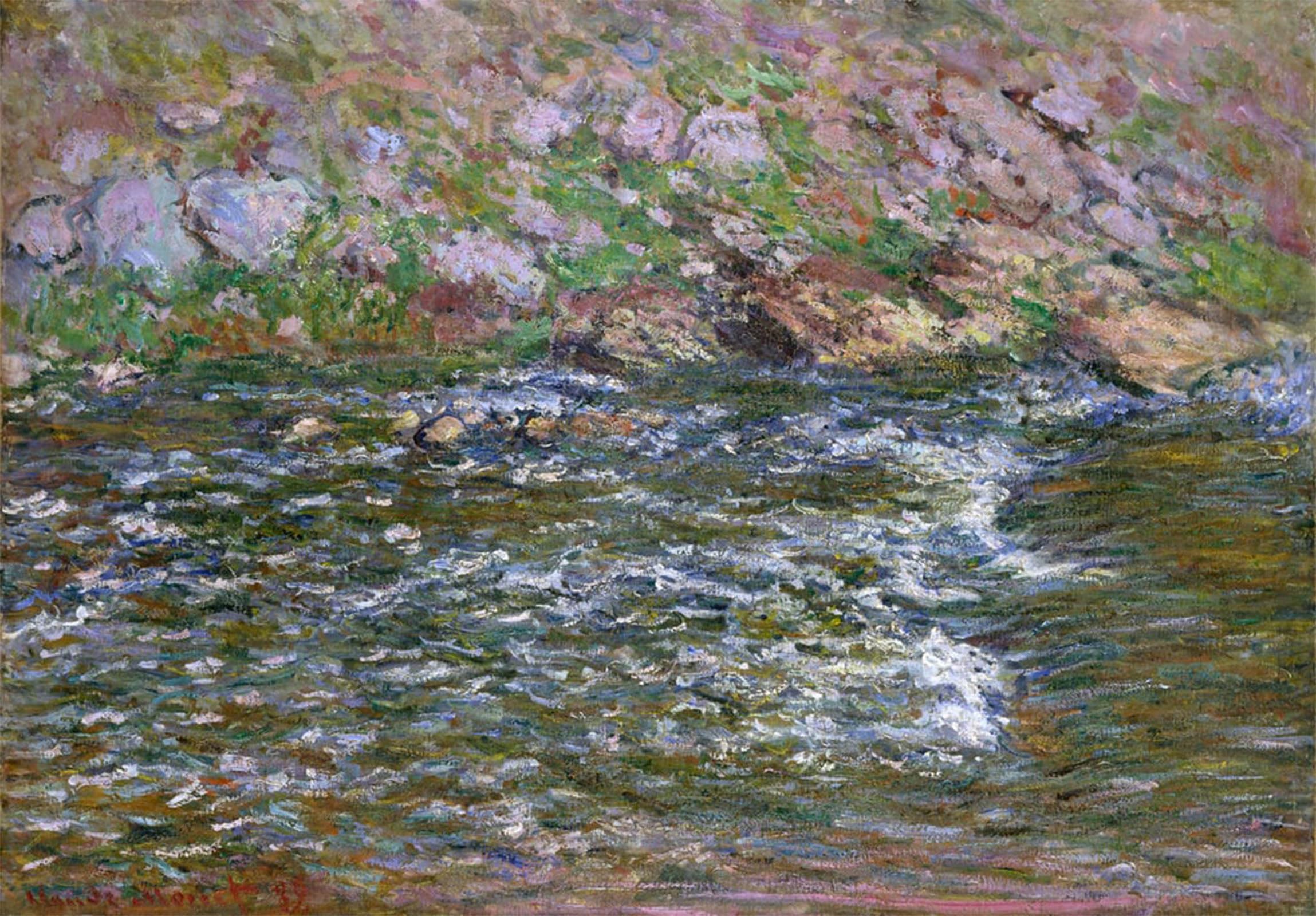 ARTXLXXBN Famous Prints Artwork Pictures Poster Painting Art Rapids on the Petite Creuse At Fresselines by Claude Monet Artwork Landscape Pictures for Home Decor 60x90cm