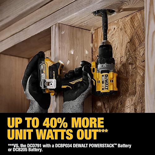 Miniatura 6 de DEWALT Kit de taladro/destornillador inalámbrico MAX XR de 20 V, sin escobillas, compacto, con 2 baterías y cargador (DCD800D2)