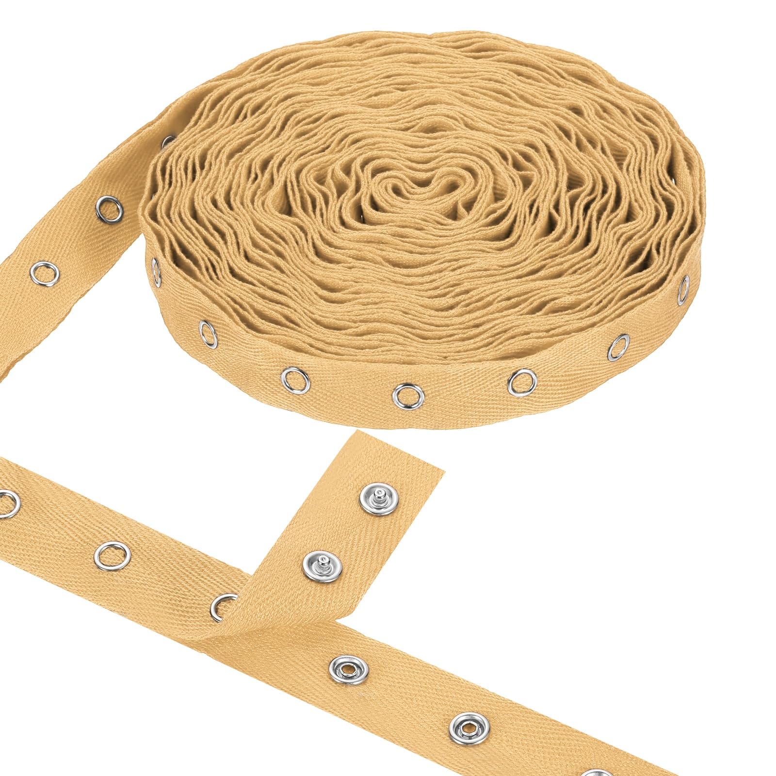 QUARKZMAN Nastro A Pressione Metallico Da 6 Iarde Larghezza 0.78" Marrone. | Nastro A Metallico Abbigliamento, Chiusura A In Cotone, Per Cucire BotTono A Pressione Per Abbigliamento, DIY